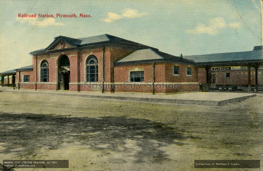 Postcard: Railroad Station, Plymouth, Massachusetts